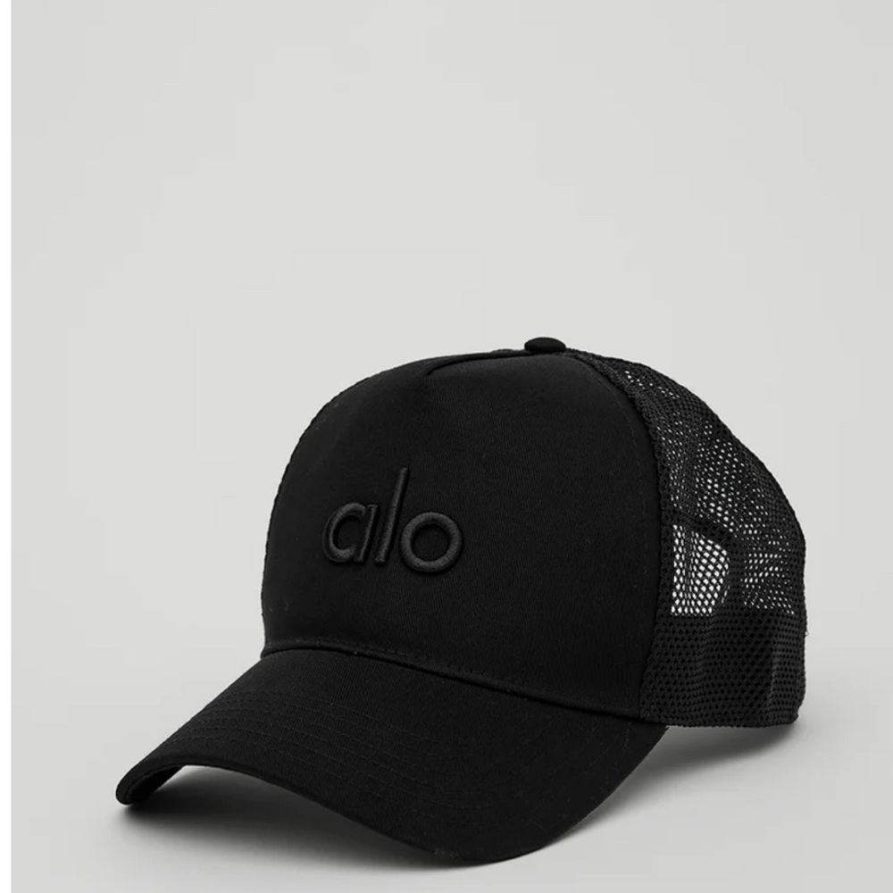 ALO Yoga Black Mesh Trucker Hat